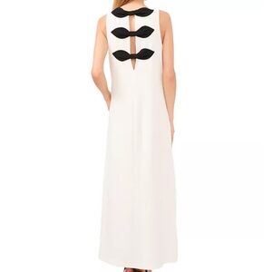 CeCe White Maxi Dress with Black Accents